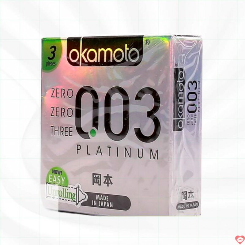 Okamoto 0.03 Platinum siêu mỏng an toàn kích thích cảm xúc 