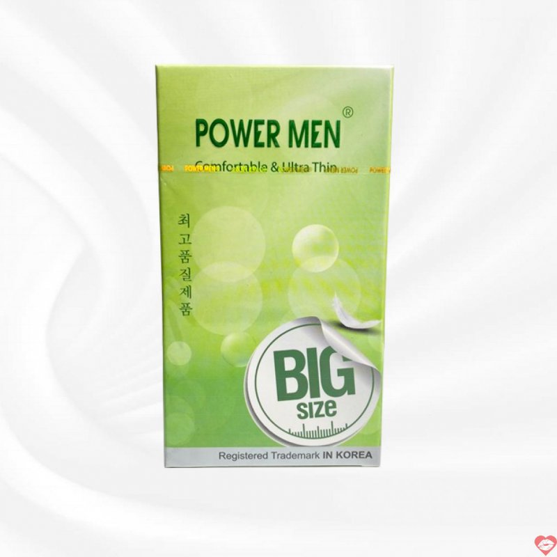 Bao cao su Power Men 55mm extra lớn mỏng trơn thoải mái 