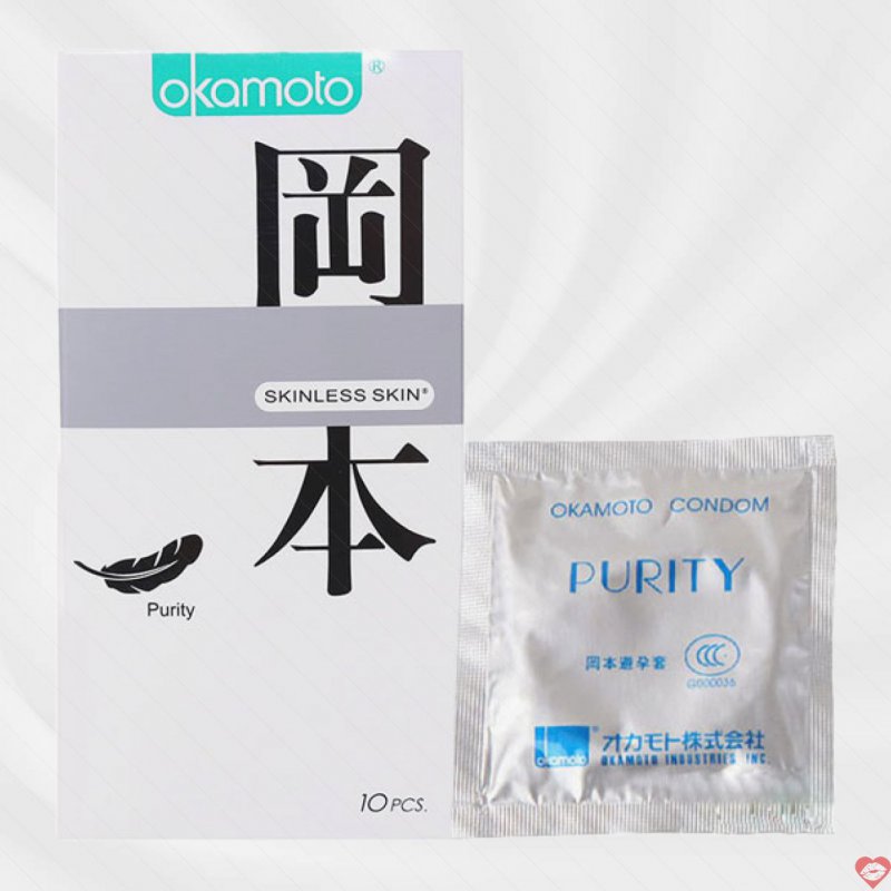 Bao cao su Okamoto Skinless Purity hộp 10 cái mỏng siêu nhạy 