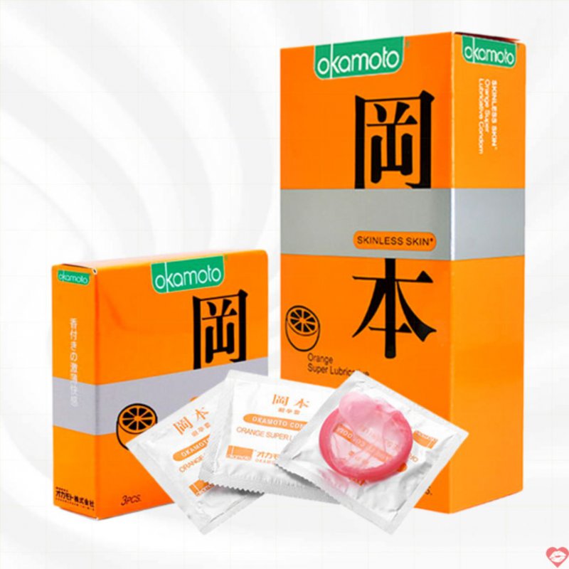 Okamoto Orange hương cam tươi hộp 10 chiếc siêu mỏng an toàn 