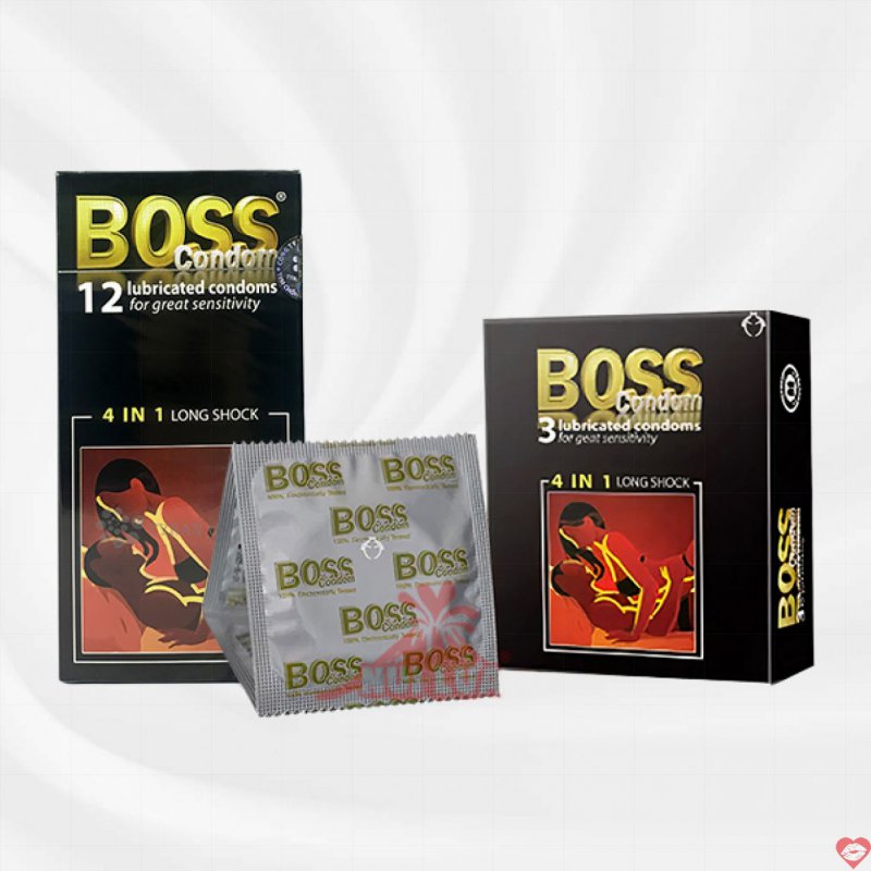 Bao cao su Boss 4 in 1 gân gai kéo dài thời gian an toàn hiệu quả 