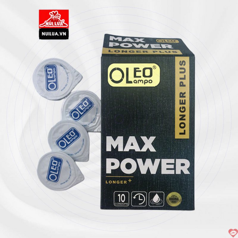 Bao cao su Oleo Lampo Max Power 10 chiếc siêu mỏng an toàn 