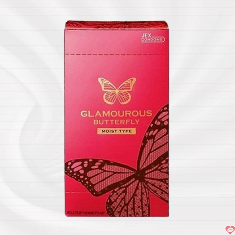 Bao cao su Jex Glamourous Butterfly Moist Hộp 12 Cái Siêu Mỏng Tự Nhiên 