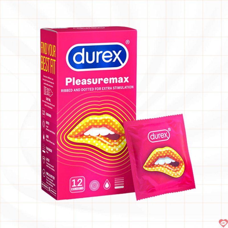 Bao cao su Durex Pleasuremax 12 cái - Siêu Mỏng Kéo Dài Cuộc Yêu 