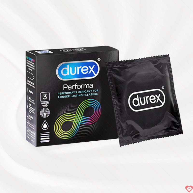Bao cao su Durex Performa 3s tăng khoái cảm kéo dài bền lâu 