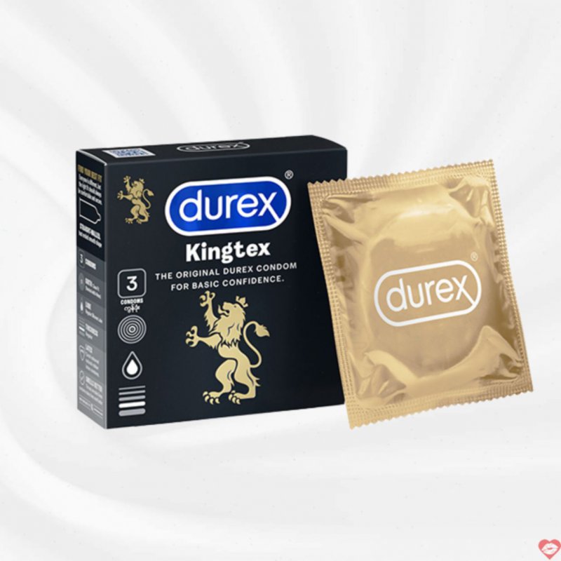 Bao cao su Durex Kingtex size nhỏ Hộp 3 cái An toàn Êm Ái 