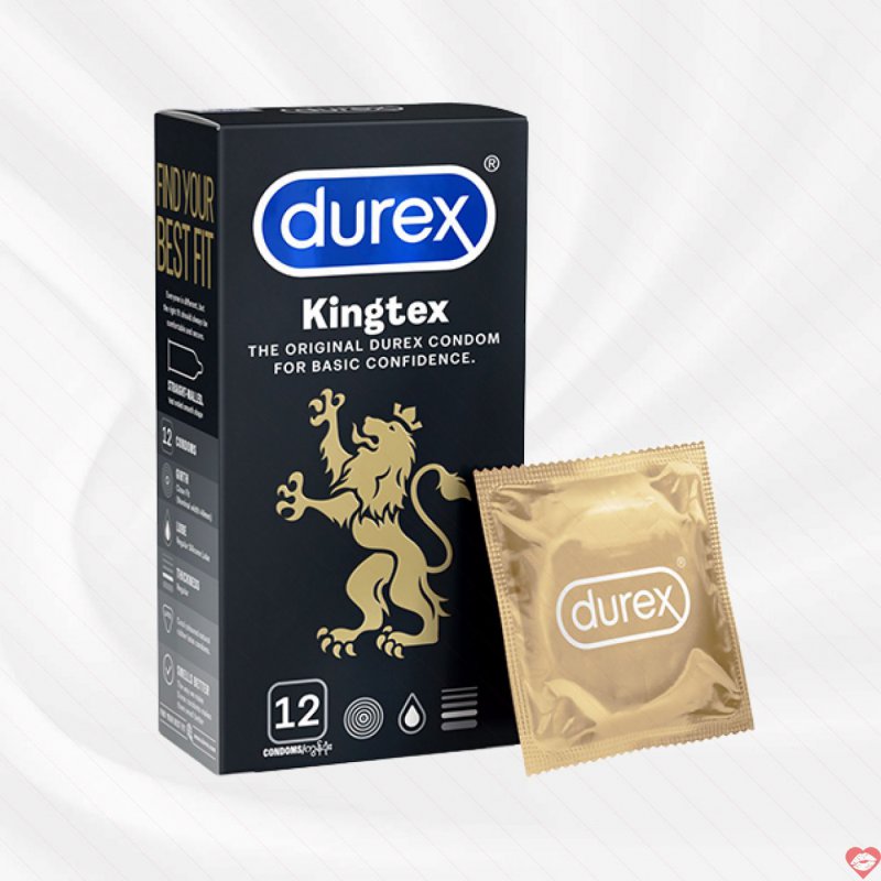 Bao cao su Durex Kingtex nhỏ gọn Hộp 12 chiếc siêu mỏng 