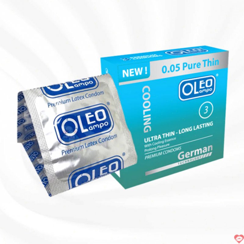 Bao cao su Oleo Lampo siêu mỏng Cooling chống xuất tinh sớm 3c 