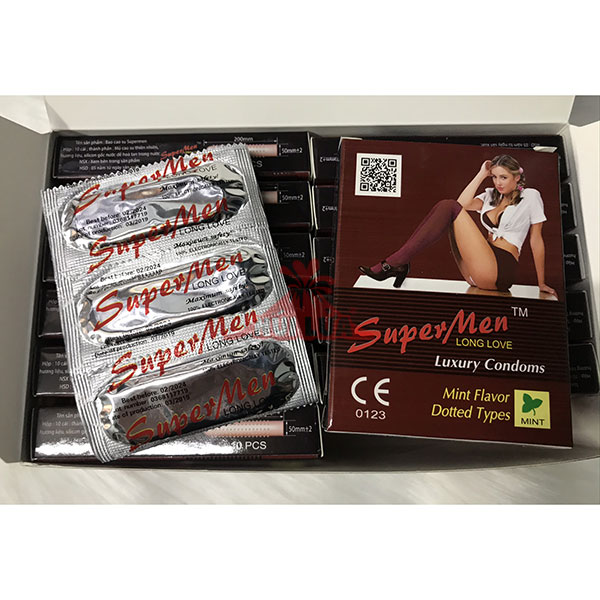 Bao cao su Super Men có gai hương bạc hà