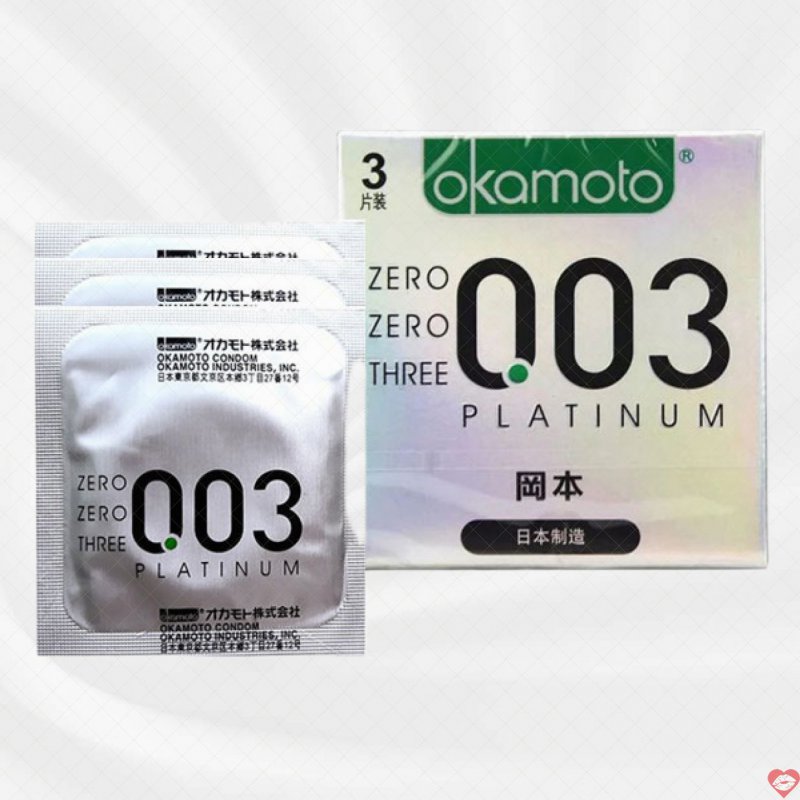 Okamoto 0.03 Platinum 3 chiếc siêu mỏng an toàn tuyệt đối 