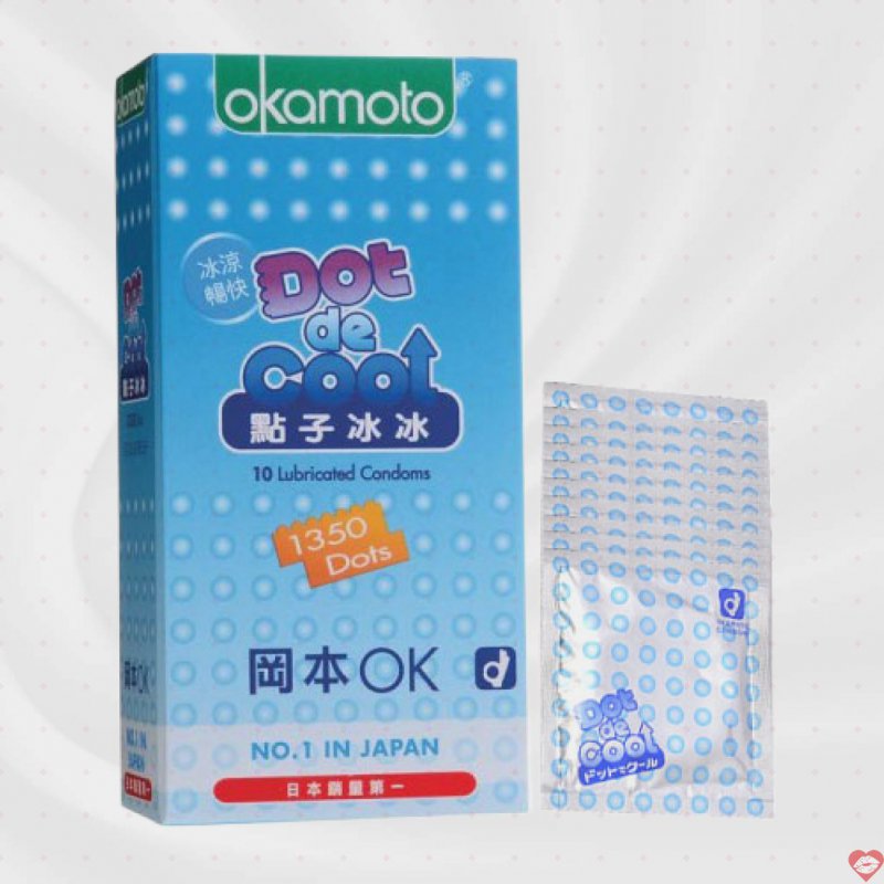 Okamoto Dot De Cool mát lạnh kéo dài thời gian siêu mỏng an toàn 