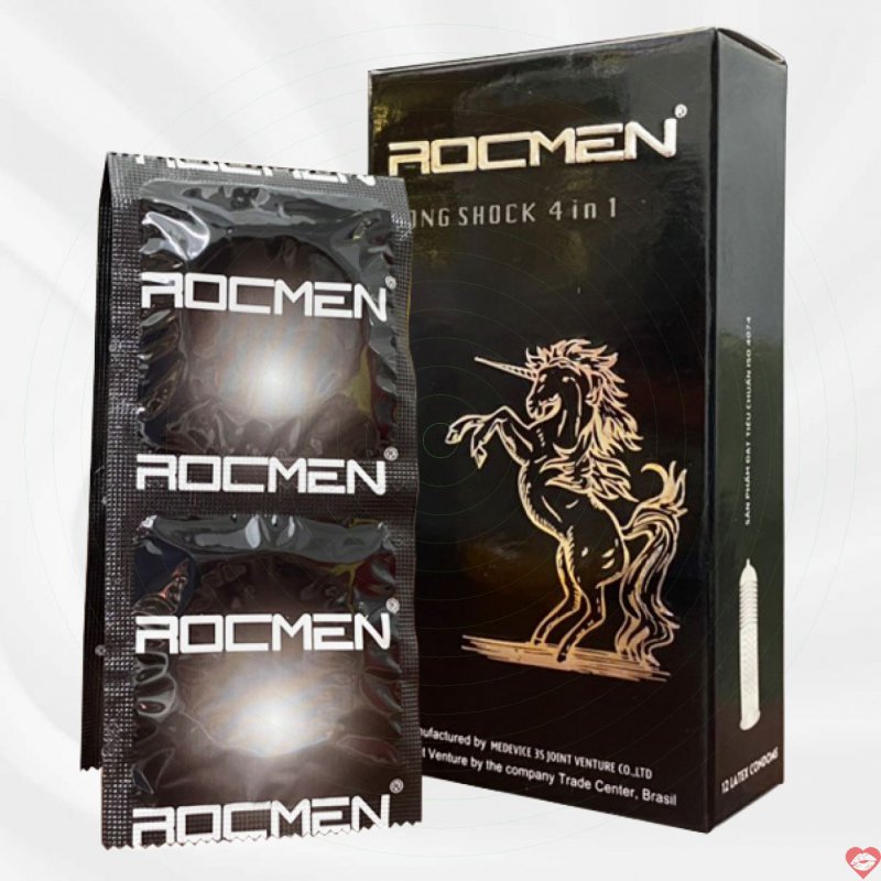 Bao cao su Rocmen 4in1 chống xuất tinh sớm gai toàn thân
 