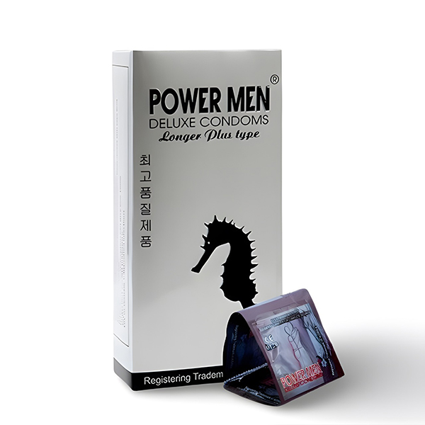 Power Men Cá Ngựa Bạc gân gai kéo dài - hộp 12 cái