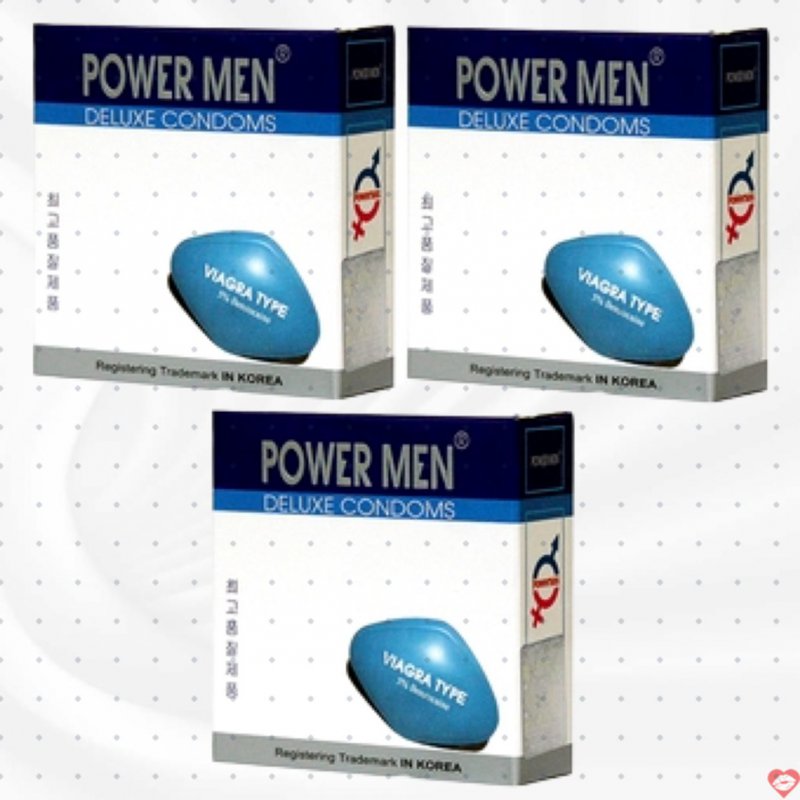 Bao cao su Powermen Viagra hộp 3 chiếc an toàn chất lượng cao 
