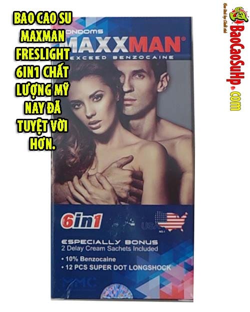 Bao cao su Maxman Freslight 6in1 chất lượng Mỹ nay đã tuyệt vời hơn.