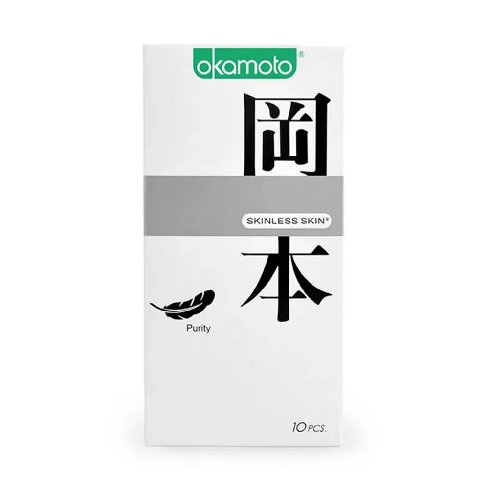 Bao cao su Okamoto Skinless Skin Purity - Không mùi tinh khiết mềm mại - Hộp 10 cái