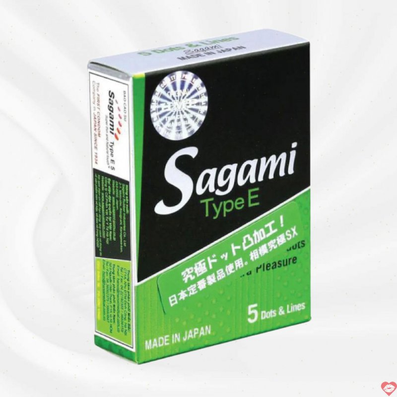 Bao cao su Sagami Type E gân nổi mát lạnh Hộp 5 chiếc giá tốt 