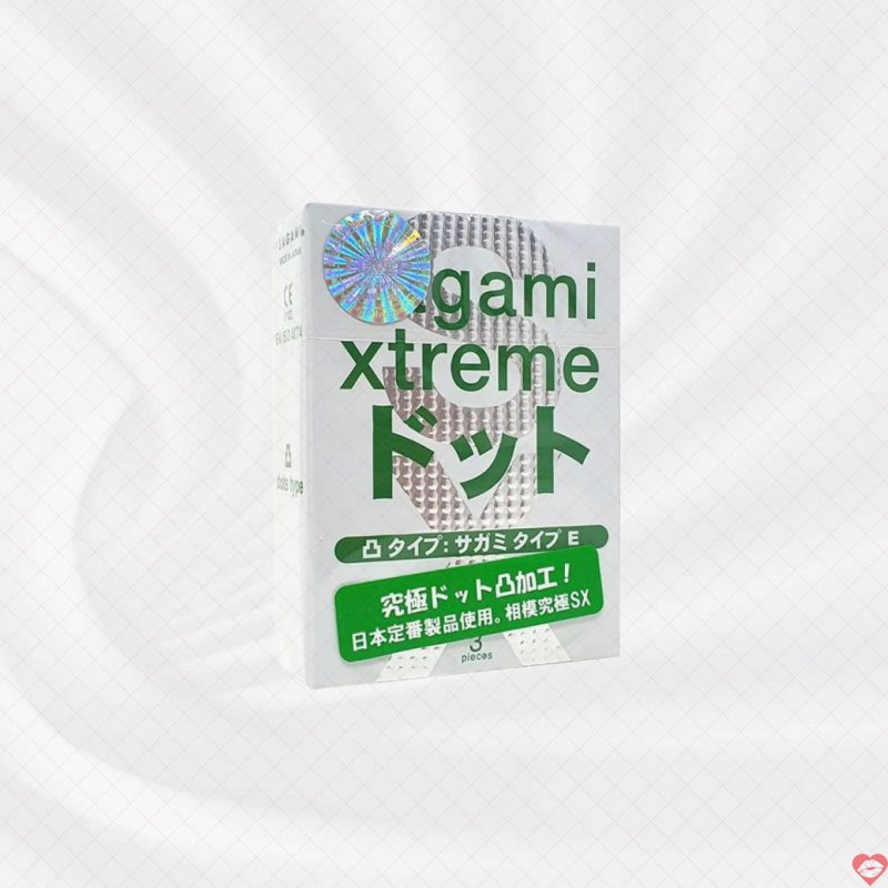 Bao Cao Su Sagami Xtreme Xanh Siêu Mỏng Gai Kích Thích Hộp 3 