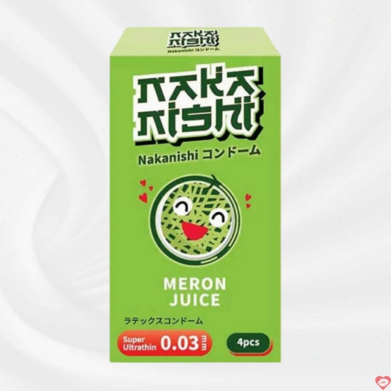 Bao Cao Su Nakanishi 0.03mm Siêu Mỏng Hương Dưa Lưới Hộp 4 Cái 
