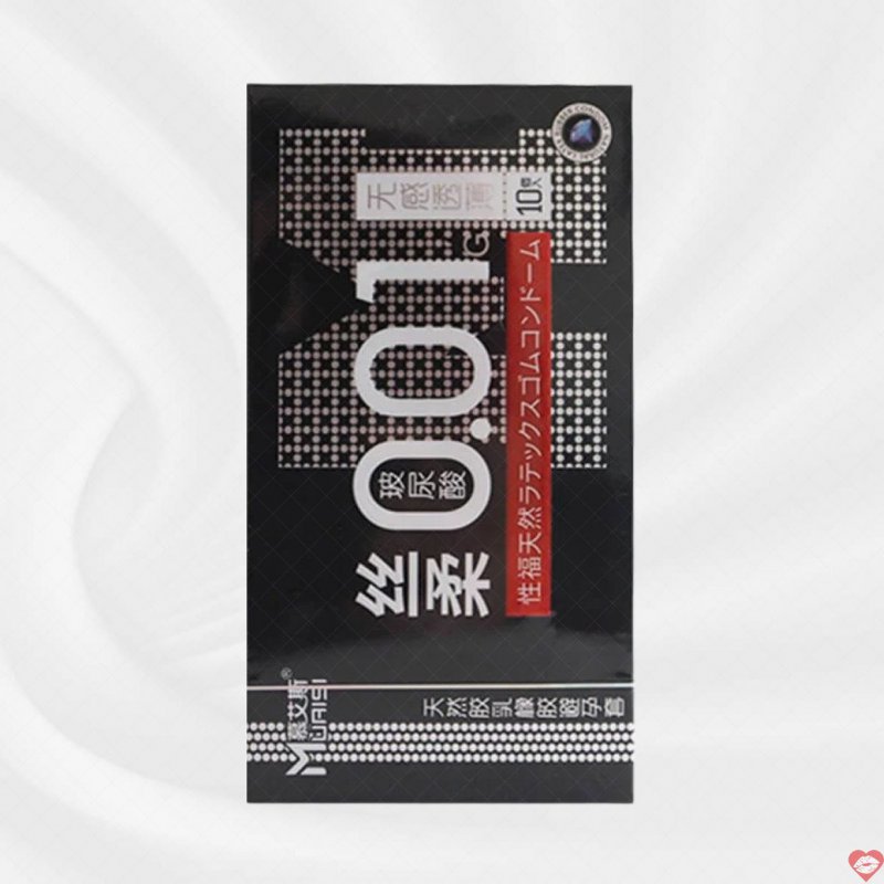 Bao cao su Muaisi 0.01 Đen siêu mỏng 10 cái an toàn thoải mái 