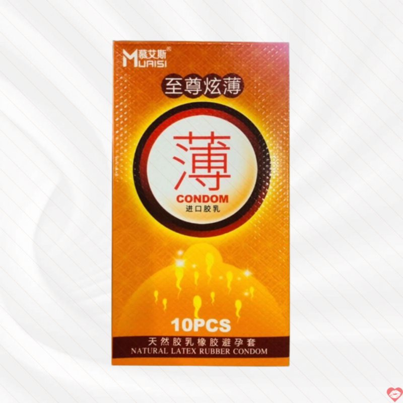 Bao cao su Muaisi Cam siêu mỏng hương dâu hộp 10 siêu hot 