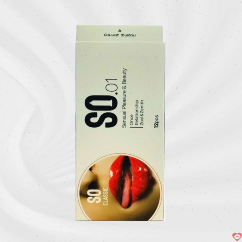 Bao cao su SO Classic mỏng nhiều gel bôi trơn hộp 12 cái 