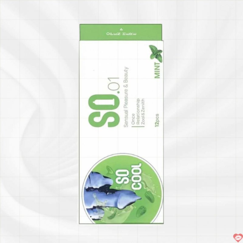 Bao Cao Su SO Cool Mỏng Hương Bạc Hà Kích Thích - Hộp 12 Cái 
