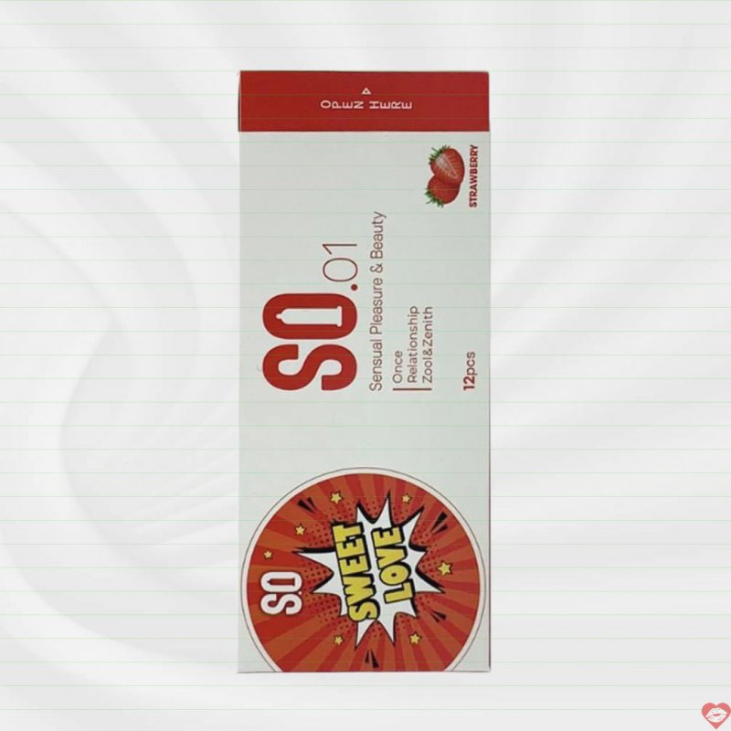 Bao cao su SO Sweet Love mỏng thơm hương dâu hộp 12 siêu mượt 