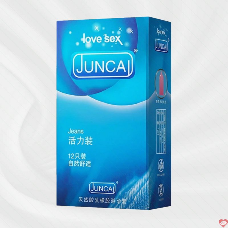 Bao cao su Juncai Jeans siêu mỏng gel trơn mượt hộp 12 cái 