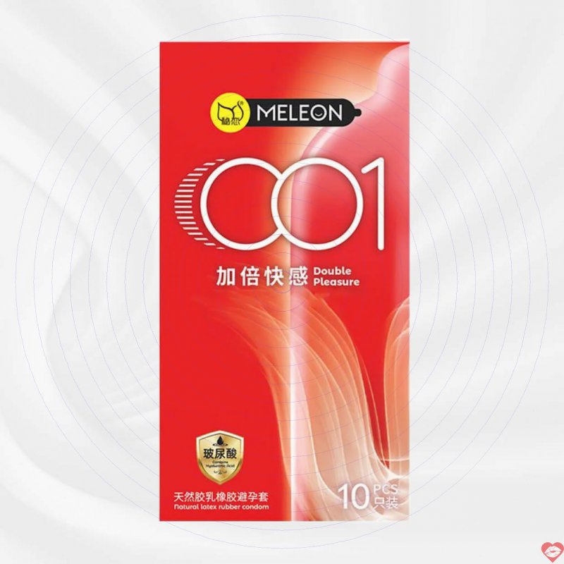 Bao cao su Meleon 001 Double Pleasure siêu mỏng gel bôi trơn 10 cái 