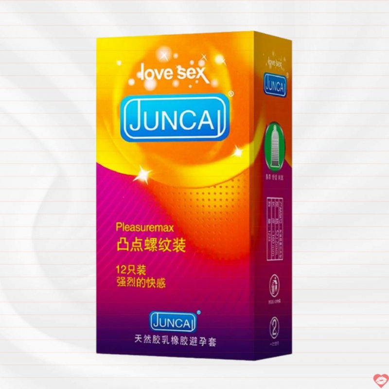 Bao cao su Juncai Pleasuremax gân điểm nổi 12 cái siêu mượt 