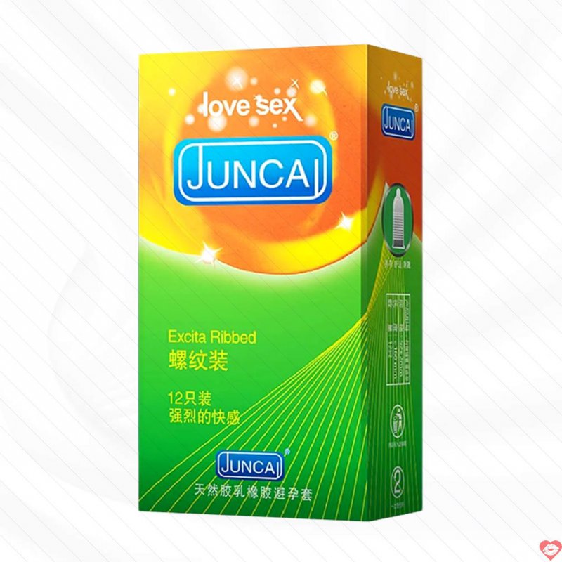 Bao cao su Juncai Excita Ribbed Gân sọc Hộp 12 Cái Kích Thích 