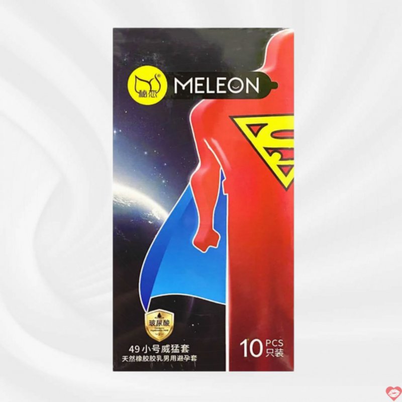 Bao cao su Meleon Supermen 49mm nhiều gel siêu trơn - Hộp 10 