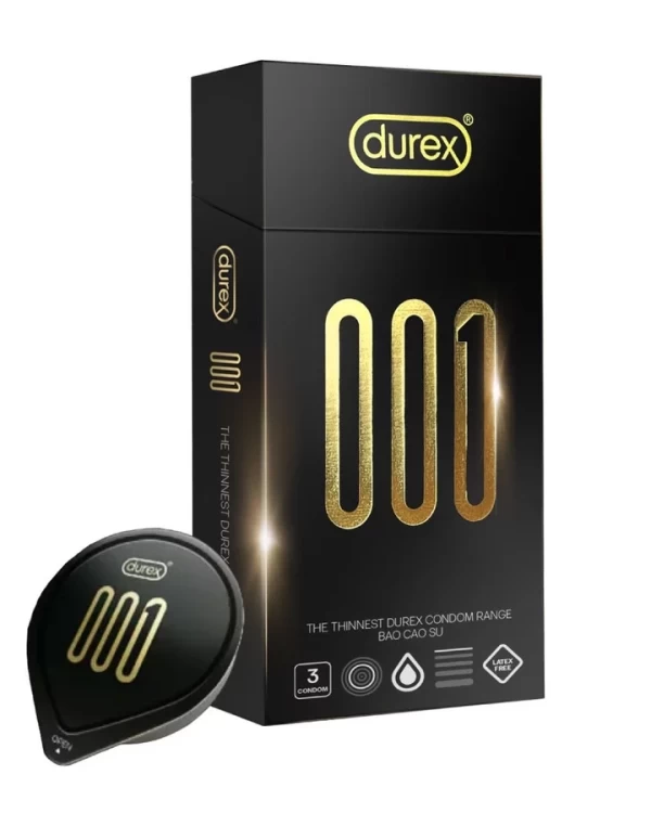 Bao cao su siêu mỏng cao cấp Durex 001 hộp 3 cái