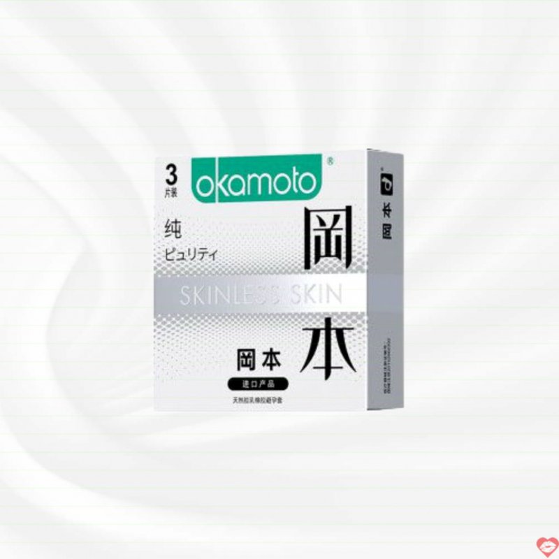 Okamoto Skinless Skin Purity siêu mỏng Nhật 3 cái chất lượng cao 