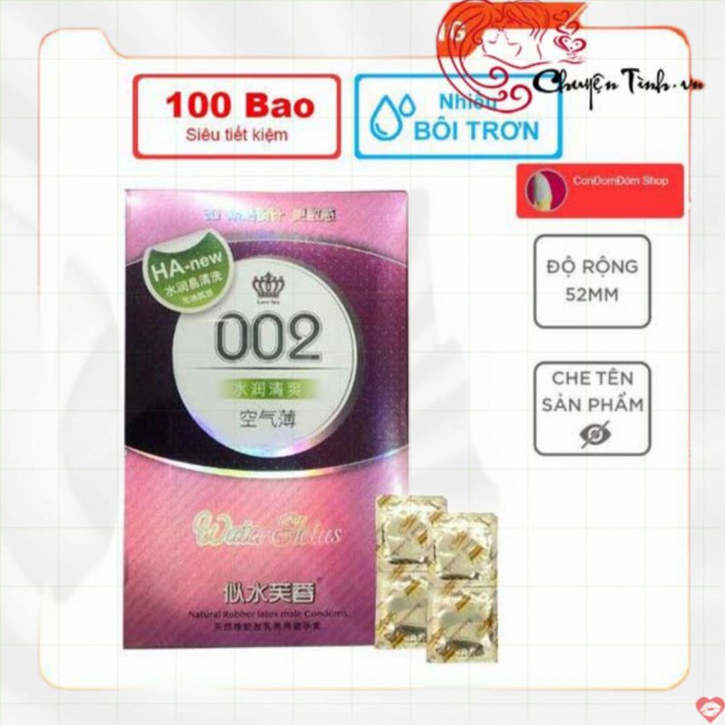 Bao cao su HA 002 Water Lotus siêu mỏng an toàn chất lượng 