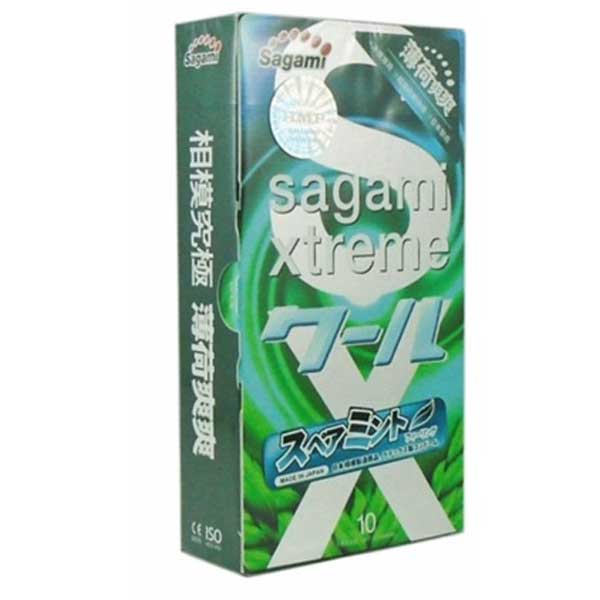 Bao cao su SAGAMI Xtreme Spearmint bạc hà thơm mát – kéo dài thời gian