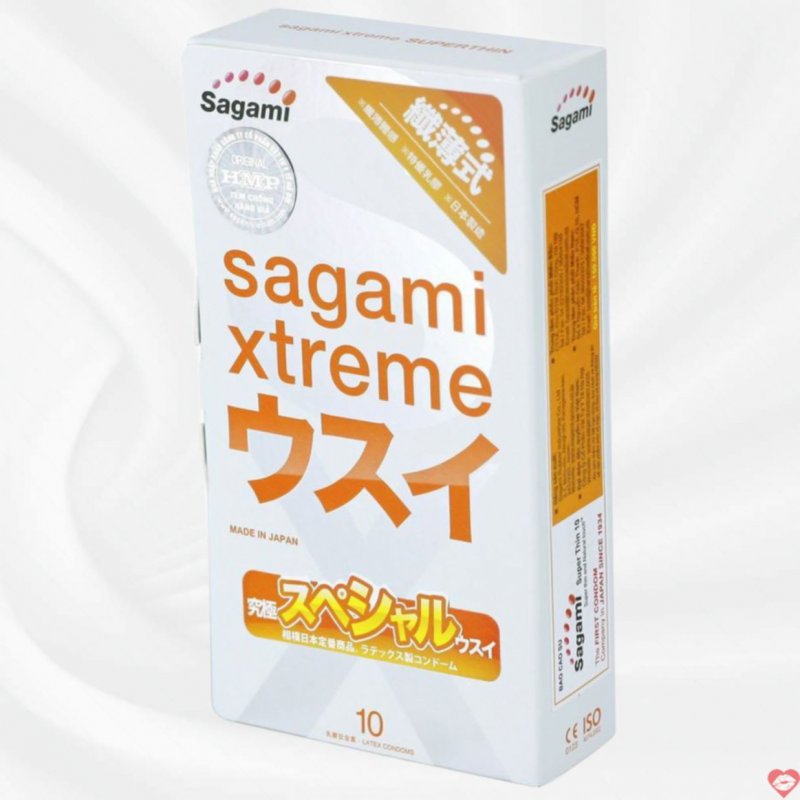 Bao cao su Sagami Xtreme siêu mỏng hộp 2 cái an toàn chất lượng 