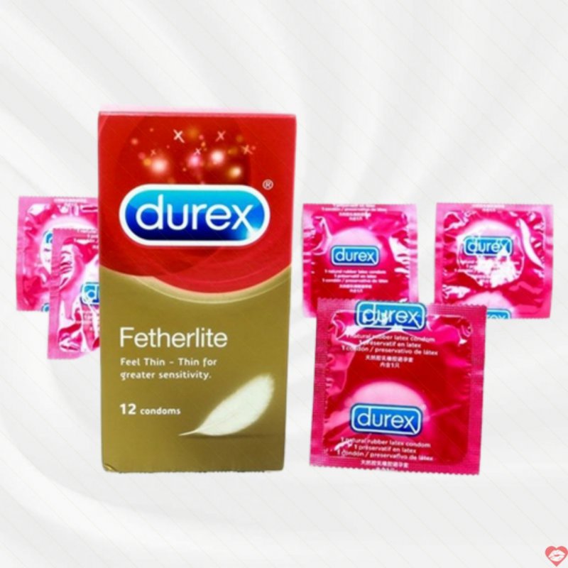 Bao cao su DUREX Fetherlite 12 cái mỏng nhẹ kích thích đê mê 