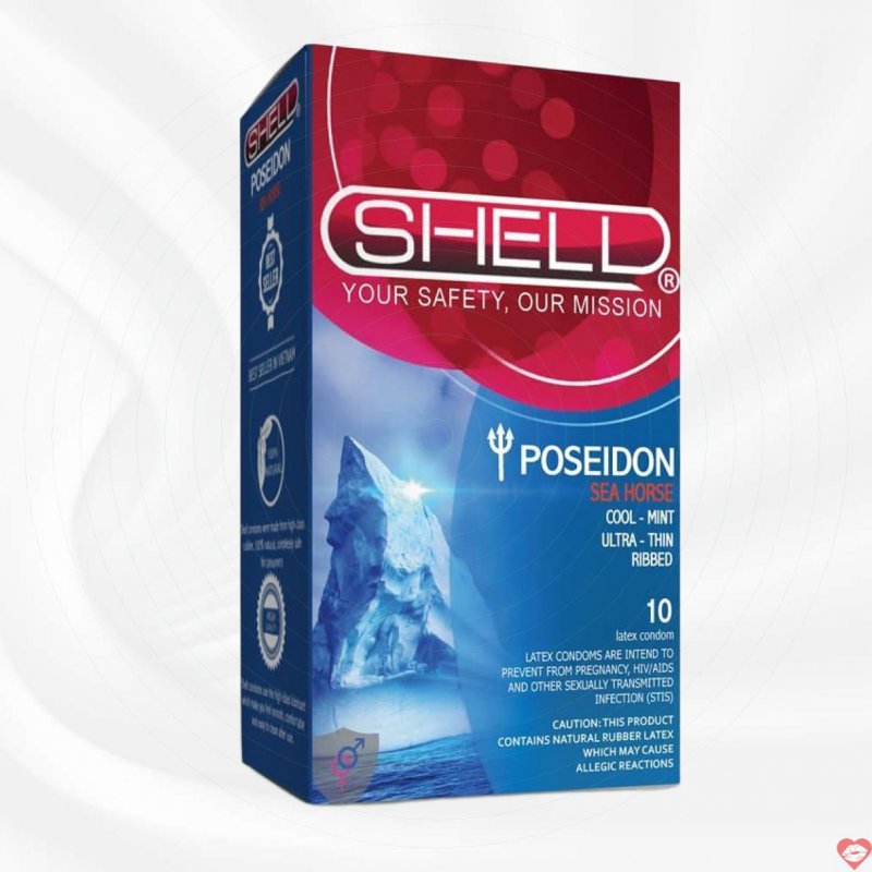 Shell Poseidon Bao Cao Su Siêu Mỏng An Toàn Cảm Giác Thật 