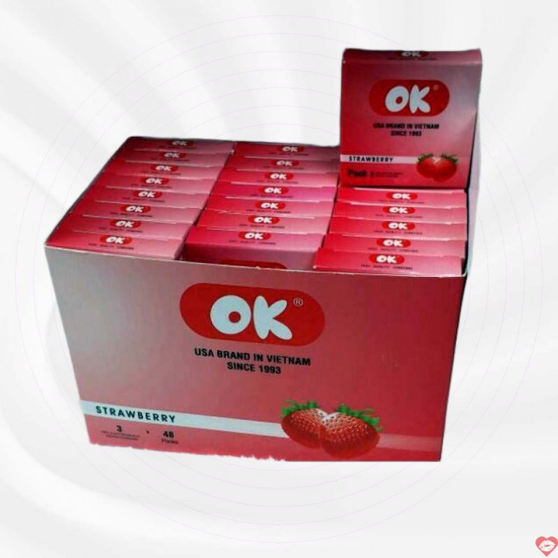 Bao cao su cao cấp dành cho gia đình Ok Strawberry hương dâu