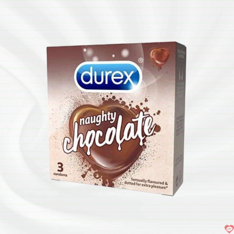 Bao cao su Durex Naughty Chocolate thơm ngọt mềm mại hộp 3 cái 