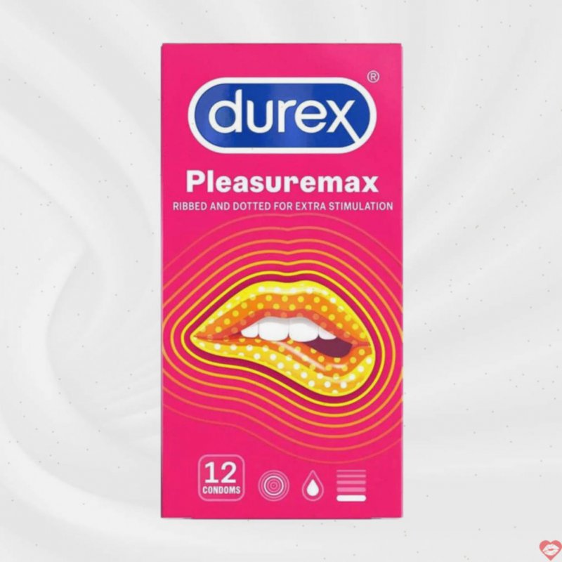 Bao cao su Durex Pleasuremax 56mm gân điểm nổi Hộp 12 cái 
