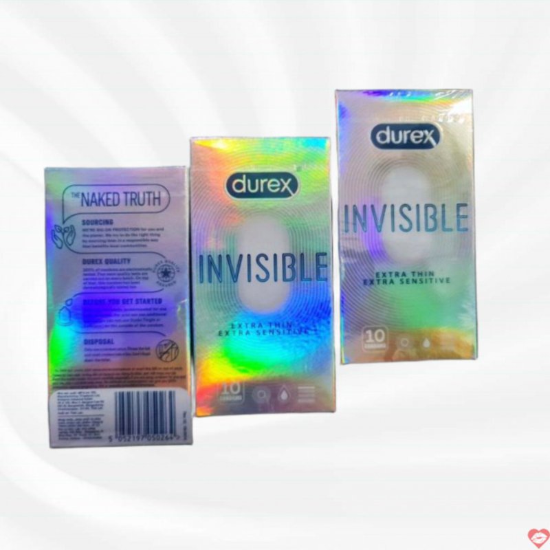 Bao cao su Durex Invisible mỏng nhẹ gel nhiều tăng khoái cảm 