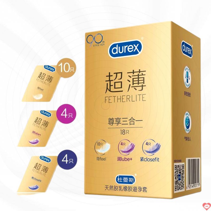 Bao cao su Durex siêu mỏng Prenium Fetherlite 18 cái, an toàn, thoải mái 