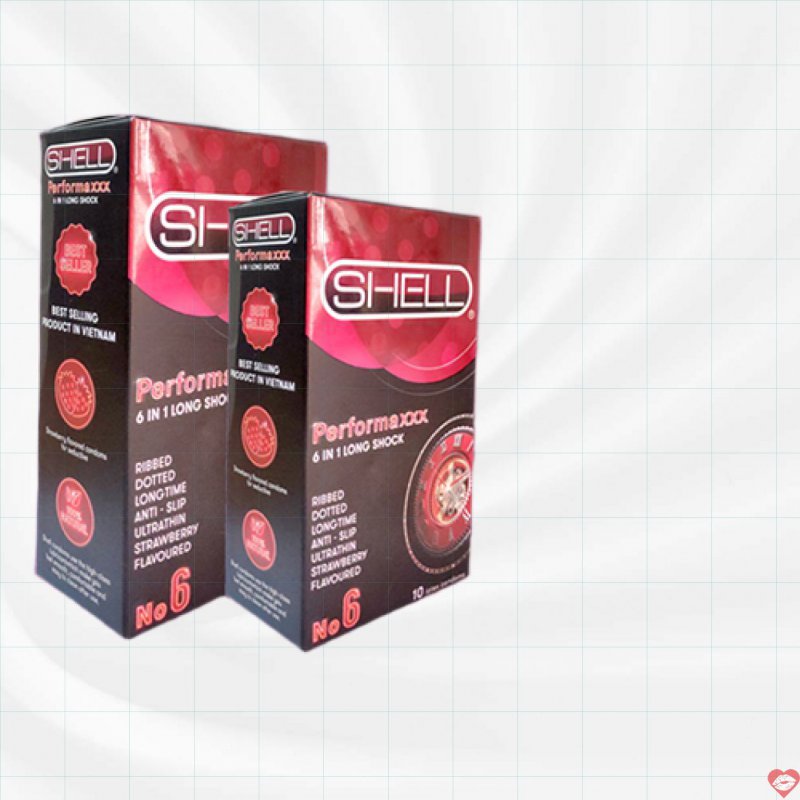 Bao Cao Su Shell Premium 6 trong 1 Hương Dâu Siêu Mỏng Kích Dục 