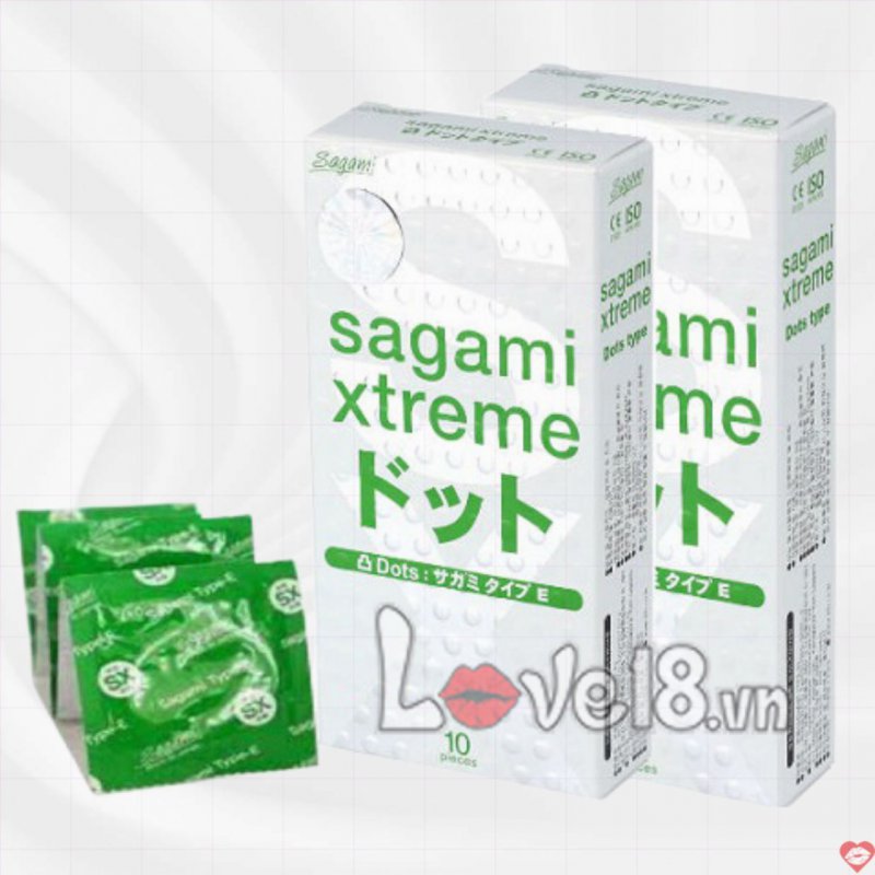 Bao Cao Su Sagami Xtreme Type E 10 Cái siêu mỏng tăng khoái cảm 