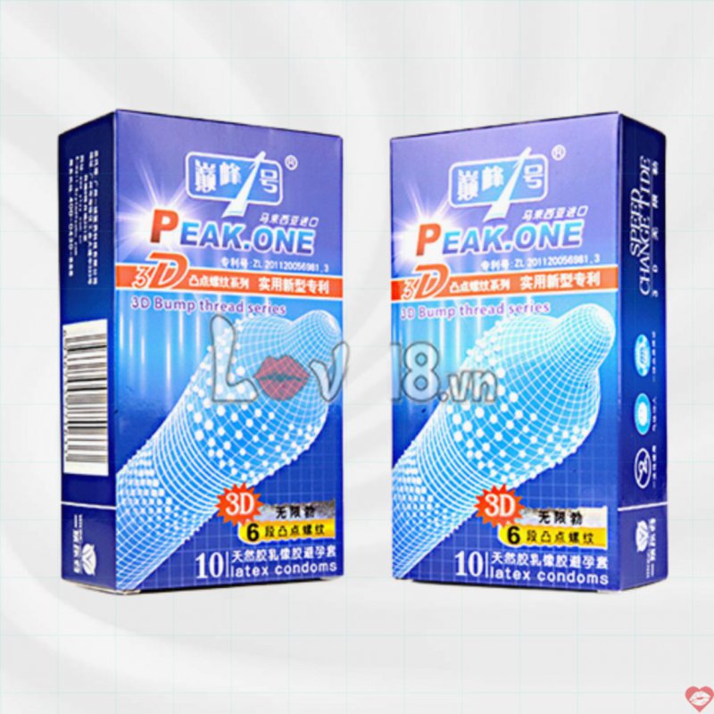 Peak ONE Bao Cao Su Siêu Gai 3D Mỏng Nhẹ Cảm Giác Thật 