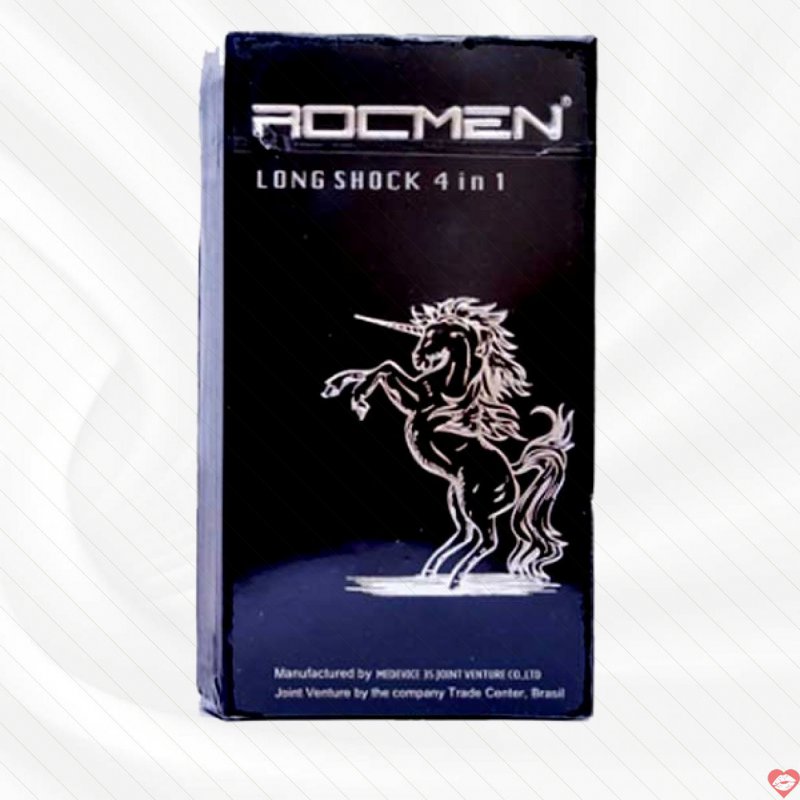 Bao cao su ROCMEN Long Shock 4in1 đen kéo dài tăng khoái cảm 