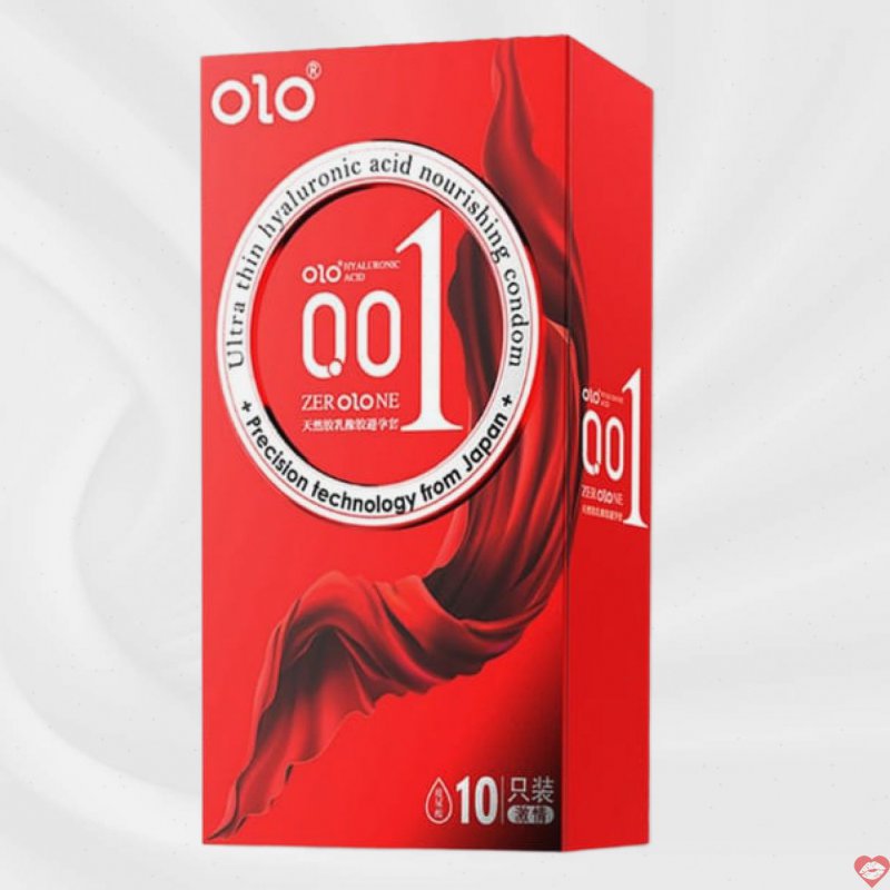 Bao Cao Su OLO Thin 001 Gai Nổi Square Red Siêu Mỏng Cực Đã 